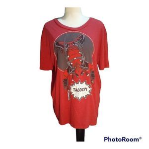 🔵 Mens Tee Shirt Red Sz L Tshirt - Taco's?